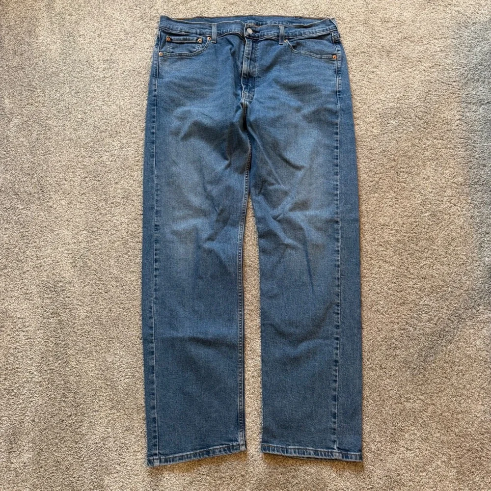 Levis 505 Regular Fit Straight Leg Jeans Mens 40x32 Medium Wash Blue Denim